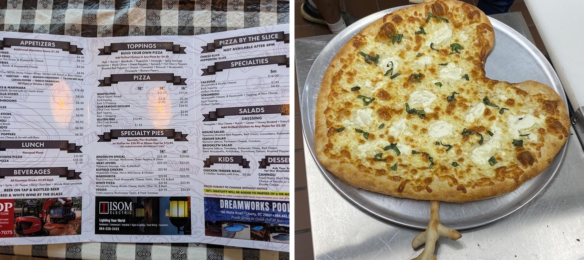 Brooklyn Style Pizza Menu