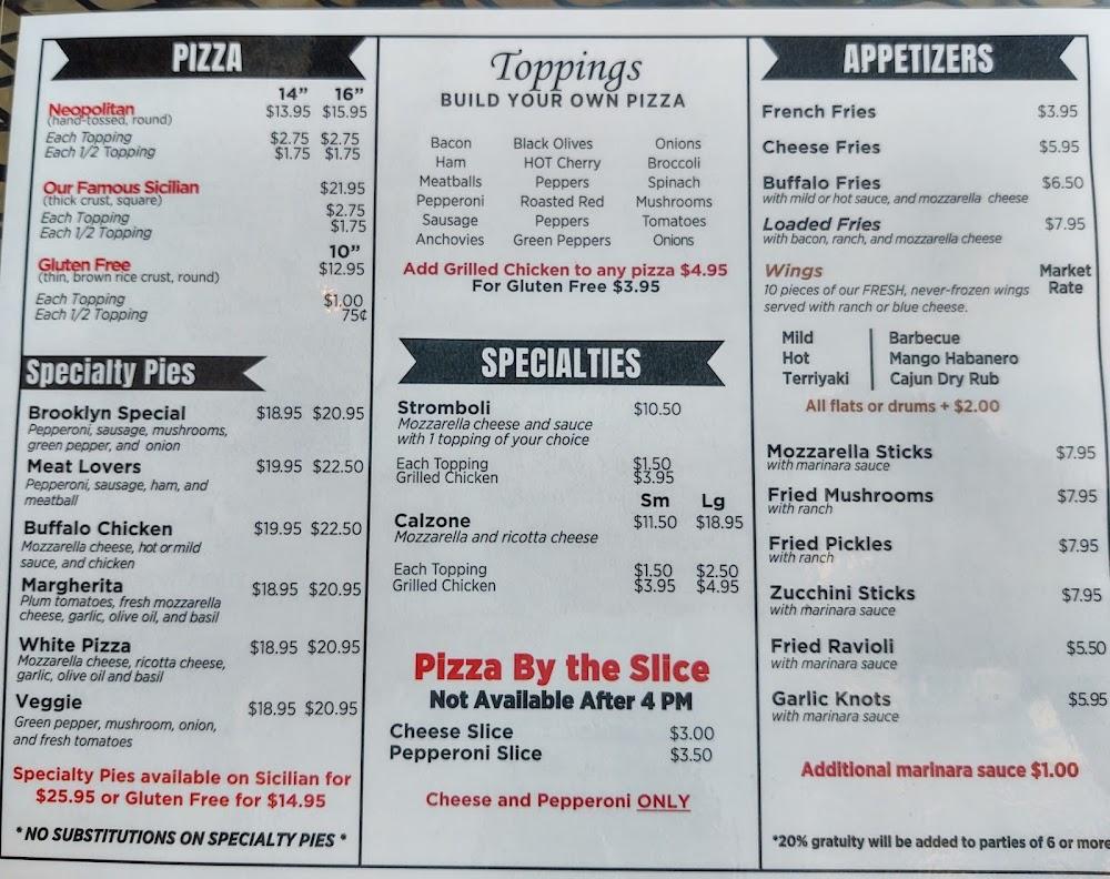 Brooklyn Style Pizza Menu image 1